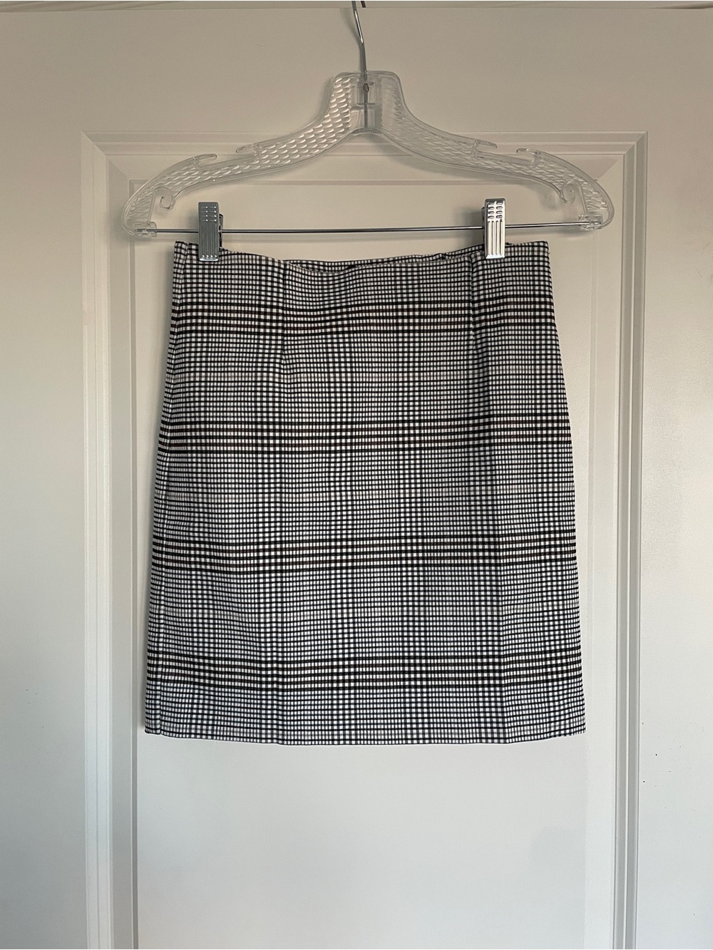 Dynamite Brown, Blue and White Plaid Pencil Skirt